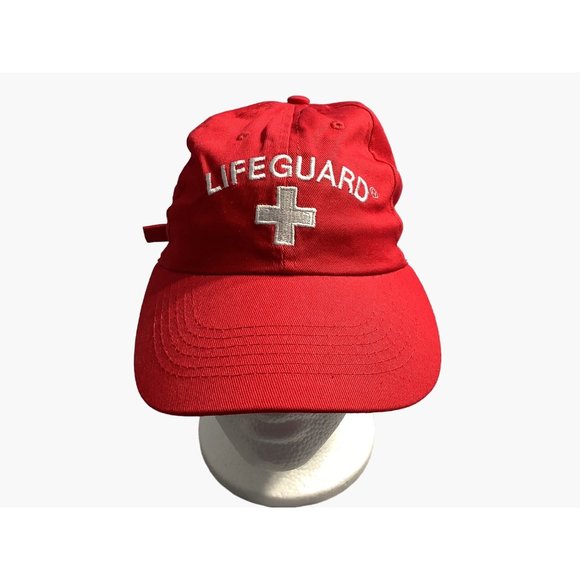Lifegaurd Uniform Embroidered Baseball Cap Active Cap Red Adjustable Life Gaurd - Picture 1 of 8
